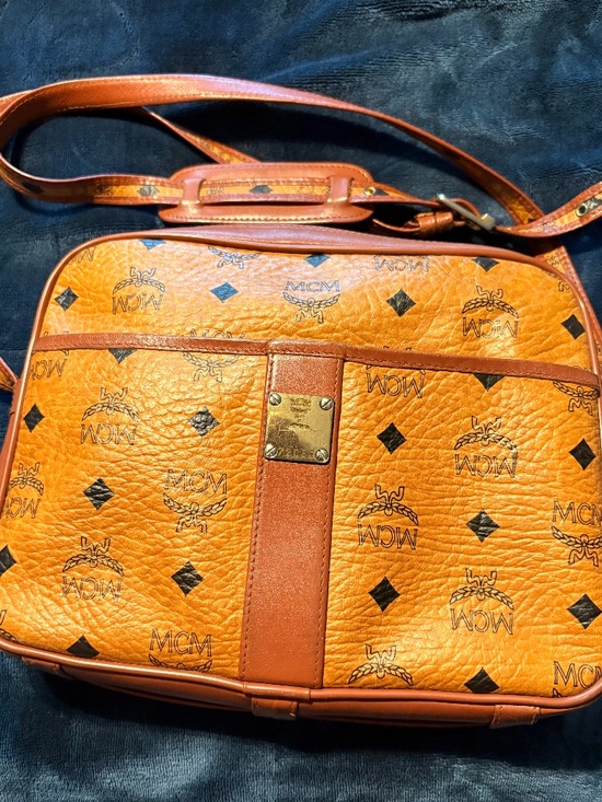 MCM Handbags - Vintage MCM Cognac Visetos Crossbody Bag Rectangular Camera Case Germany 72080